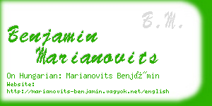 benjamin marianovits business card